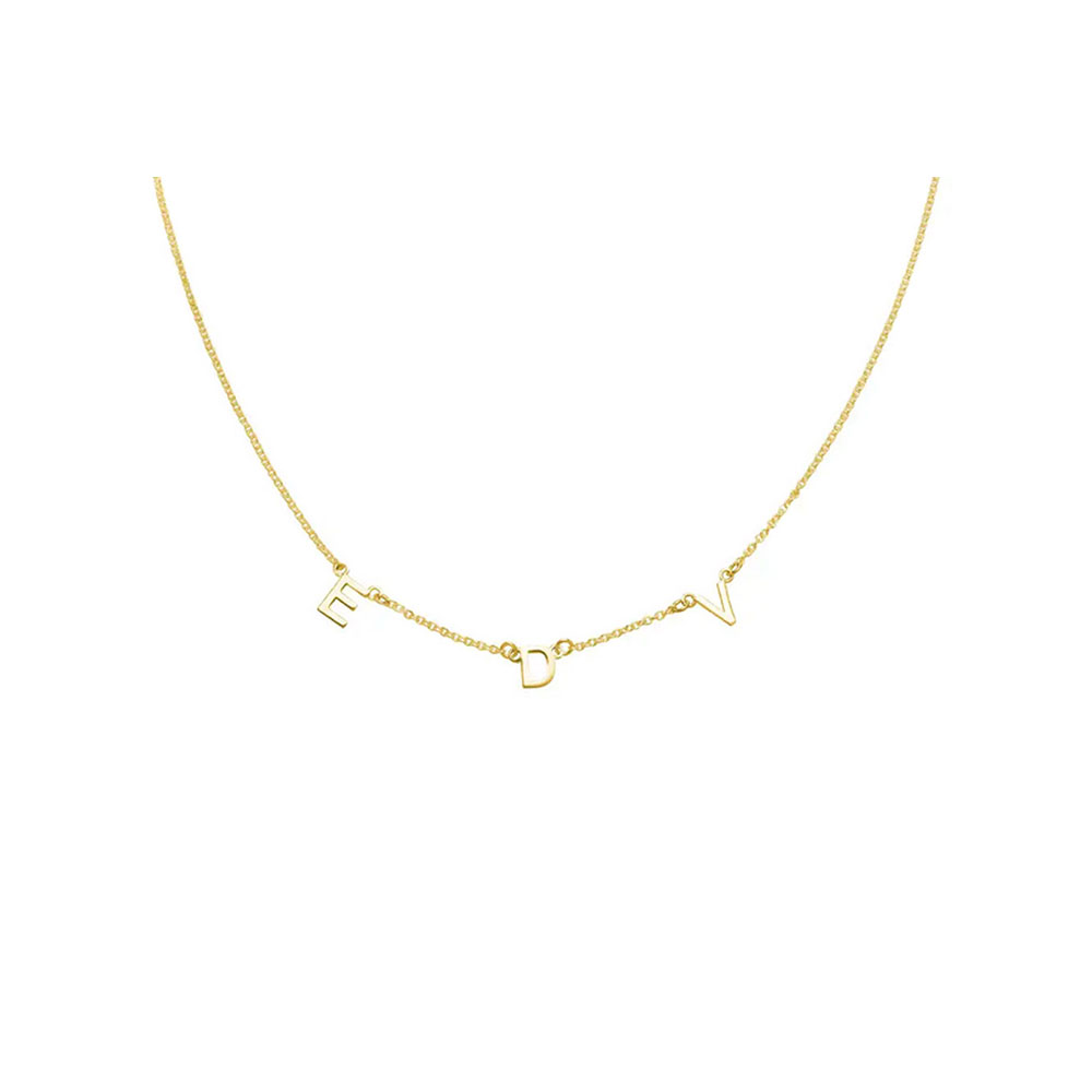 Gold round deals initial necklace