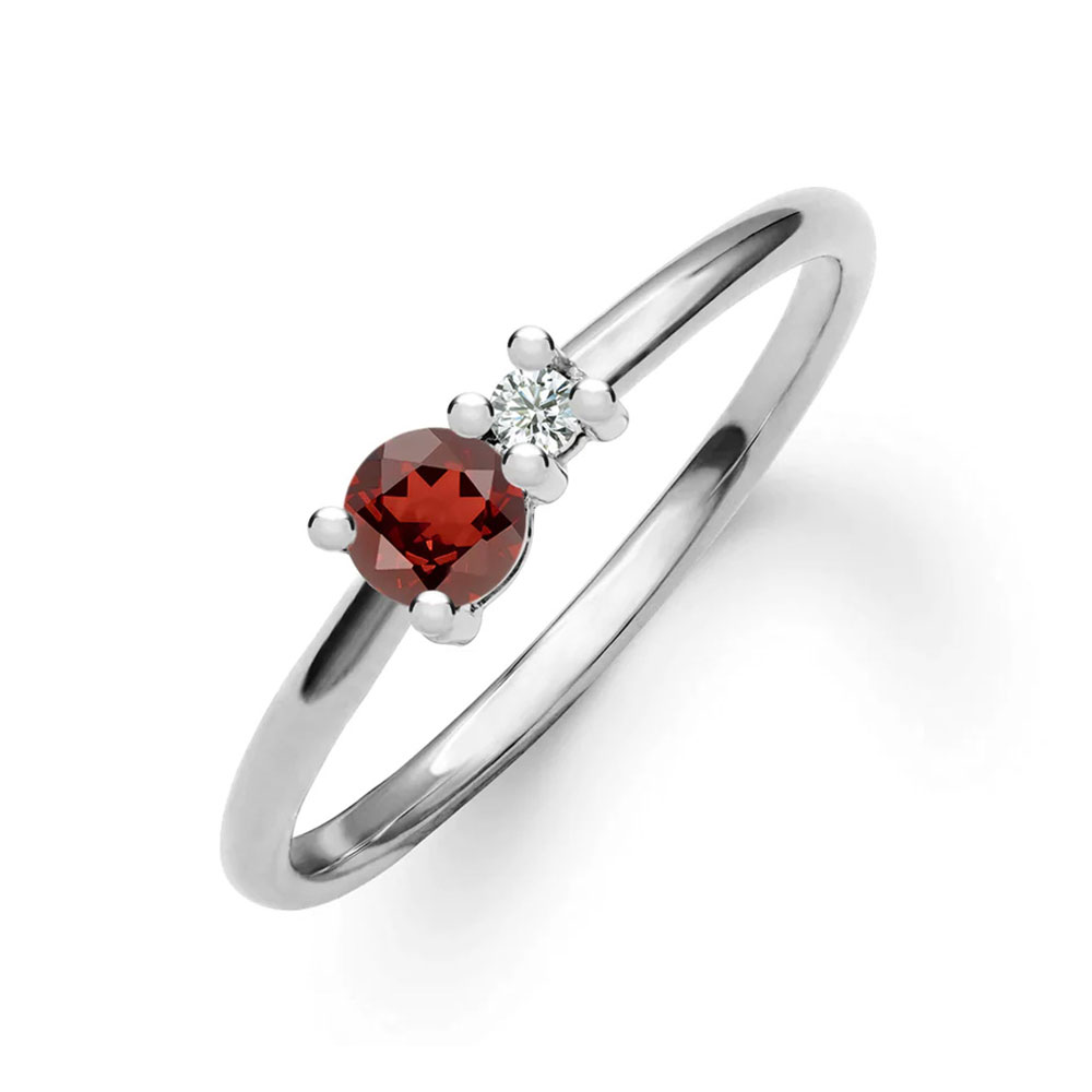 Garnet and 2025 diamond rings