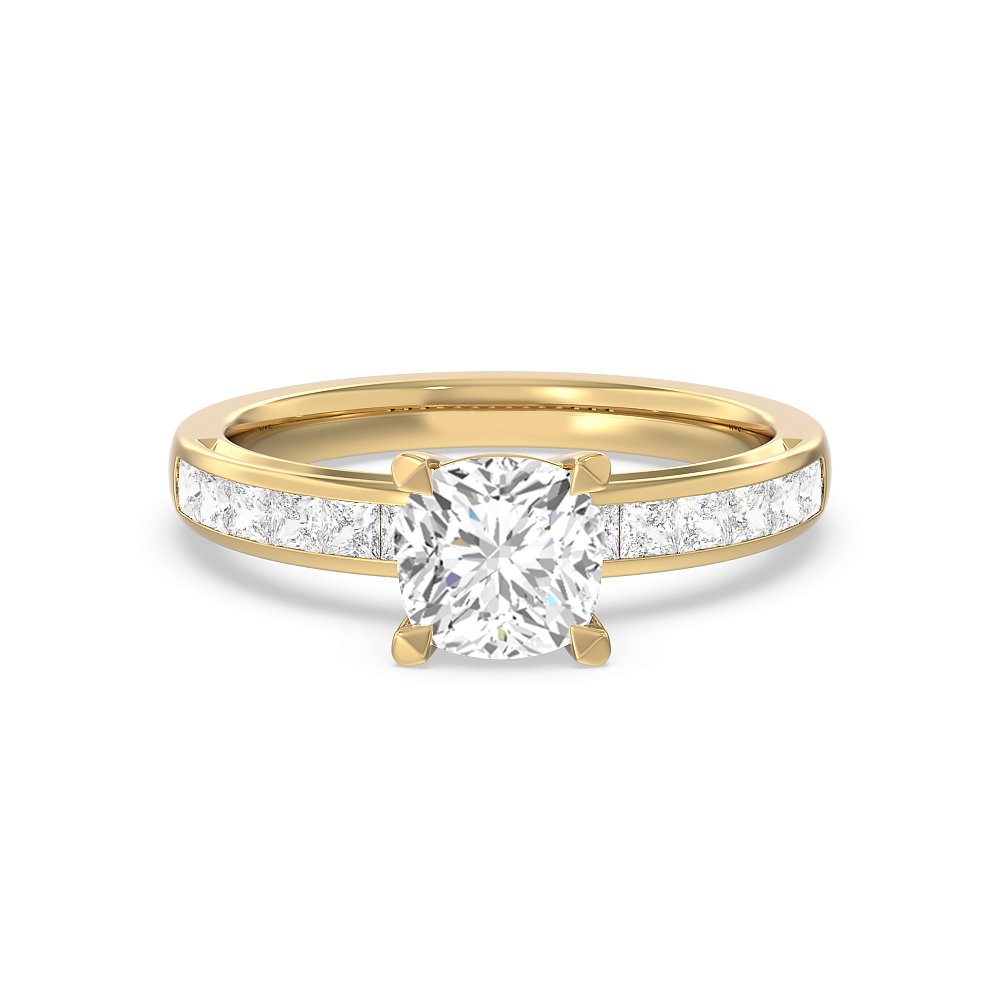 cushion cut wedding rings