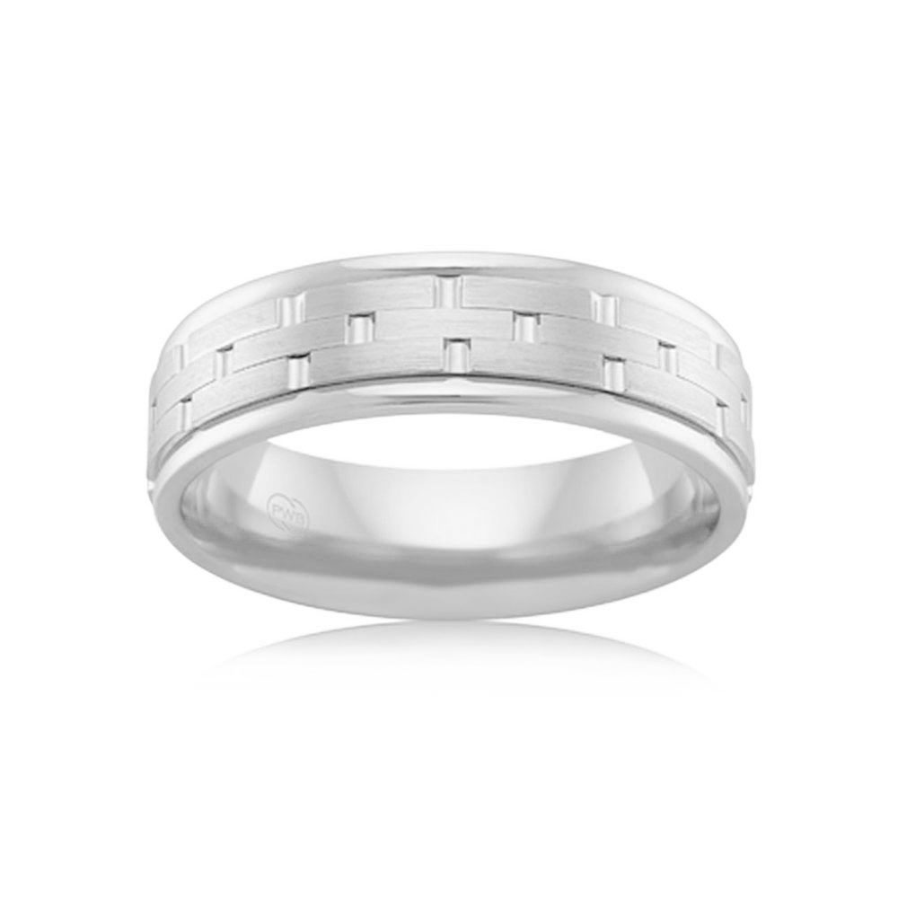 White mens clearance wedding ring