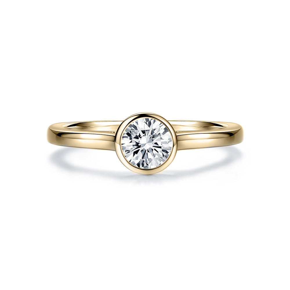 Gold bezel sale engagement ring