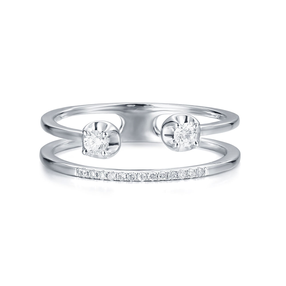 Wedding ring with hot sale double band