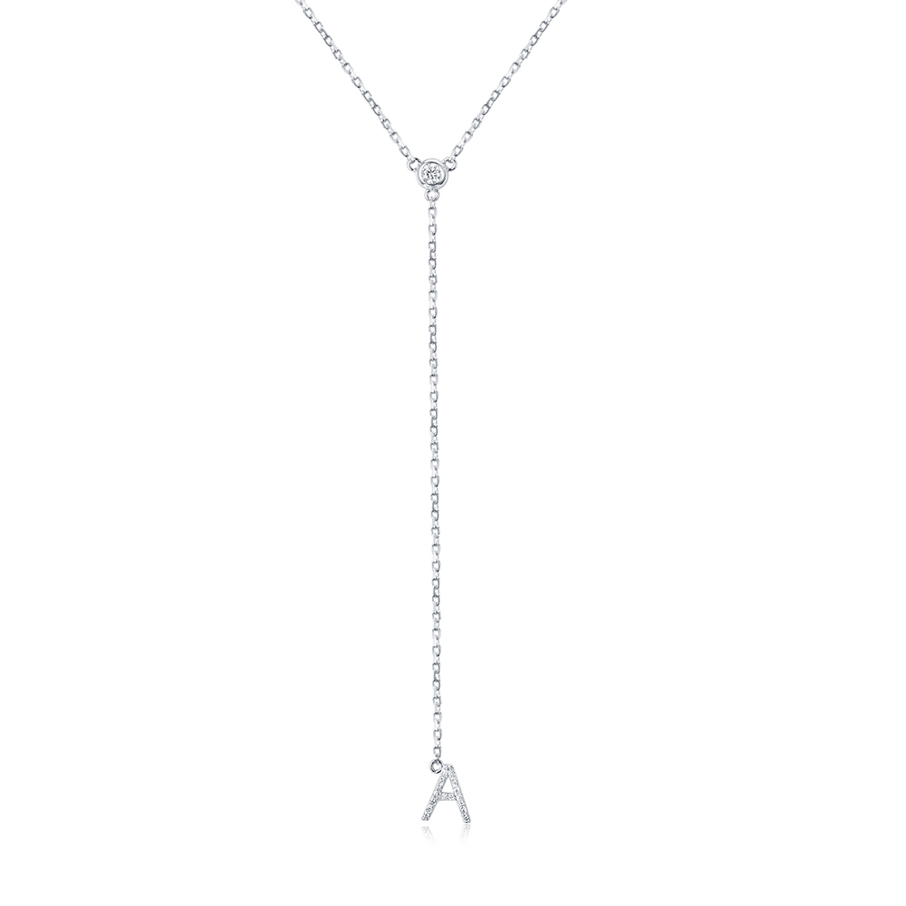 white gold lariat necklace