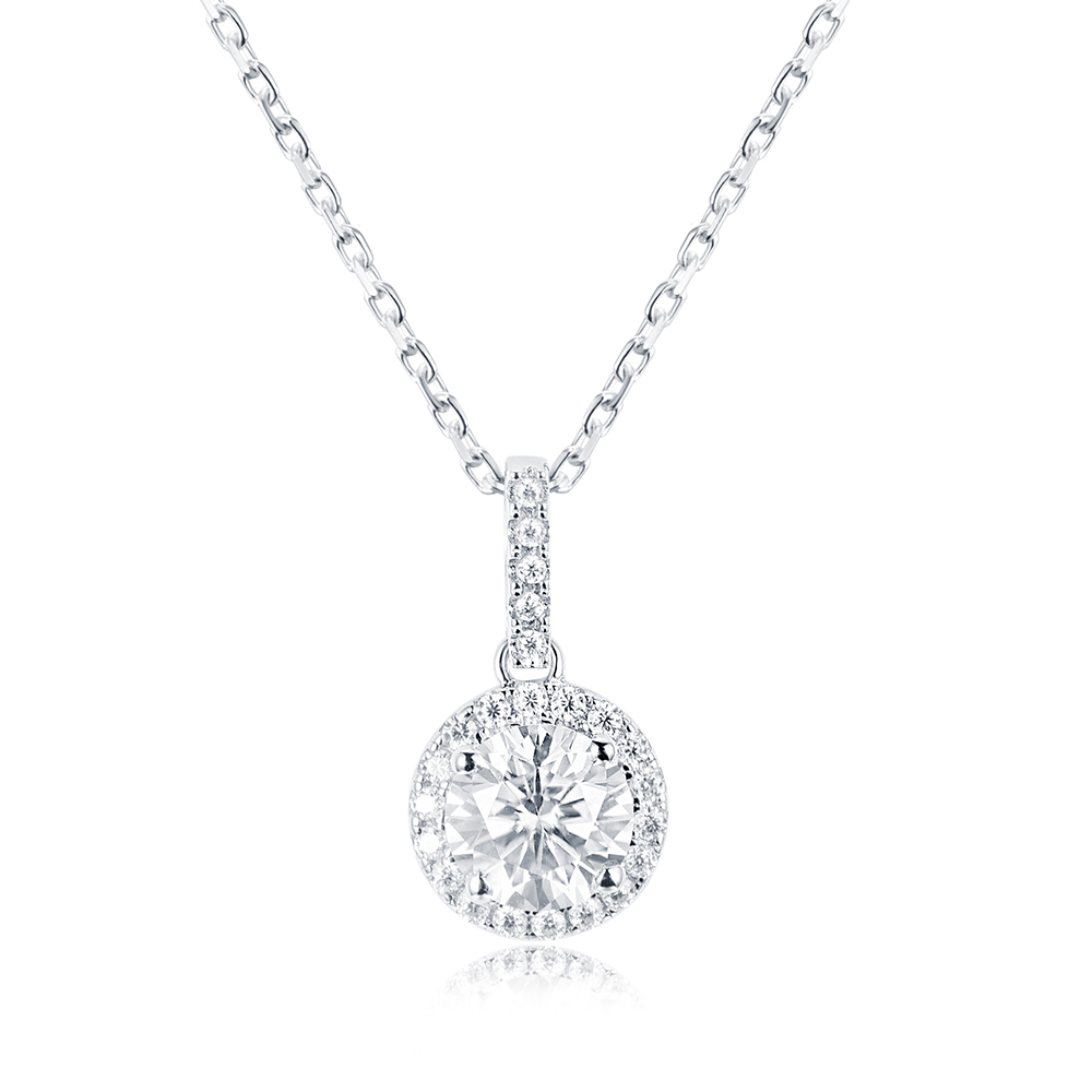 halo solitaire necklace