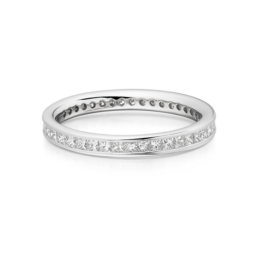 White gold princess 2025 cut wedding band