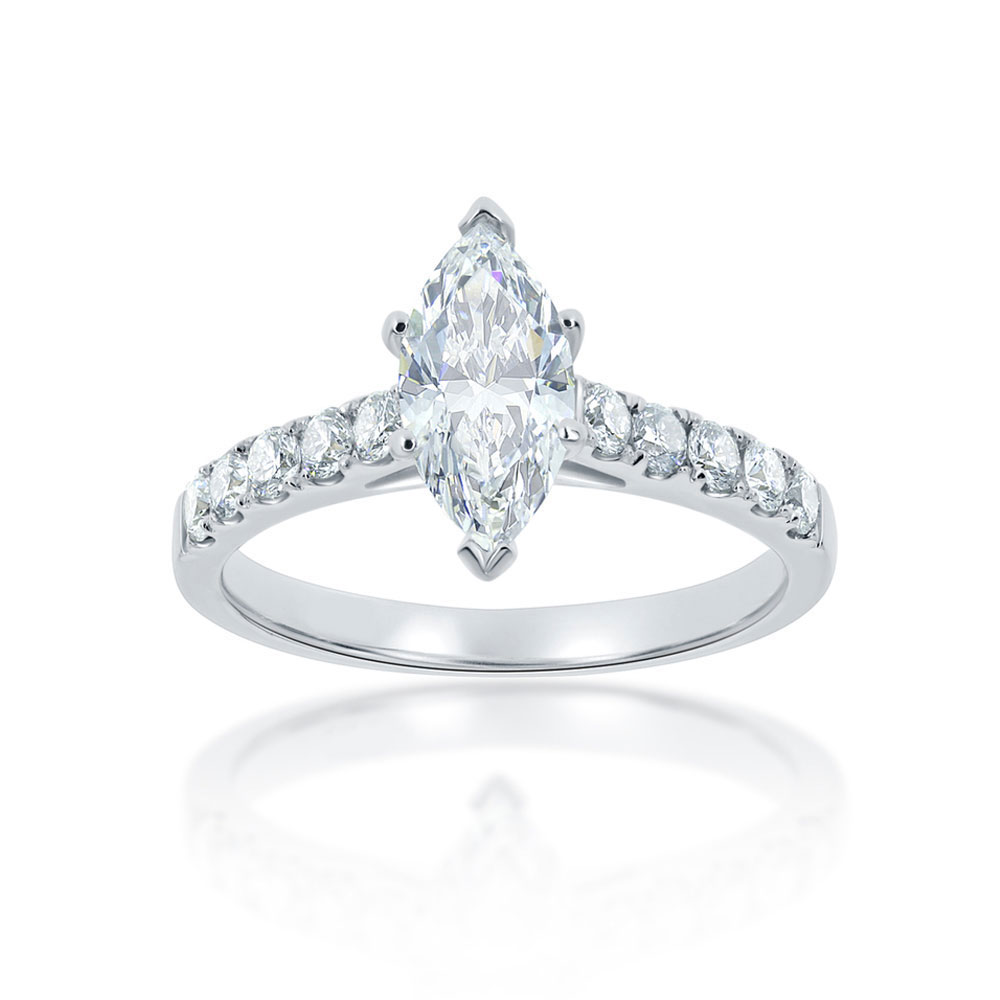 Marquise cut diamond sales solitaire ring