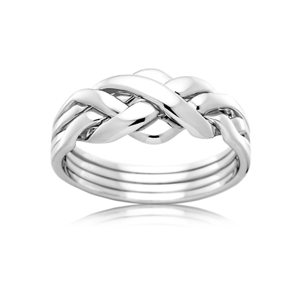 White gold braided wedding on sale band