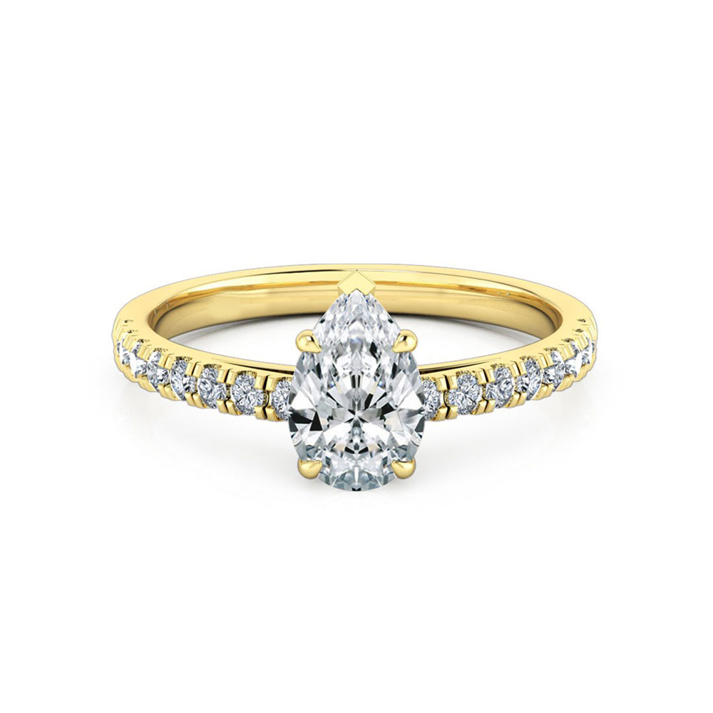 Wedding ring sets on sale pear shaped diamond