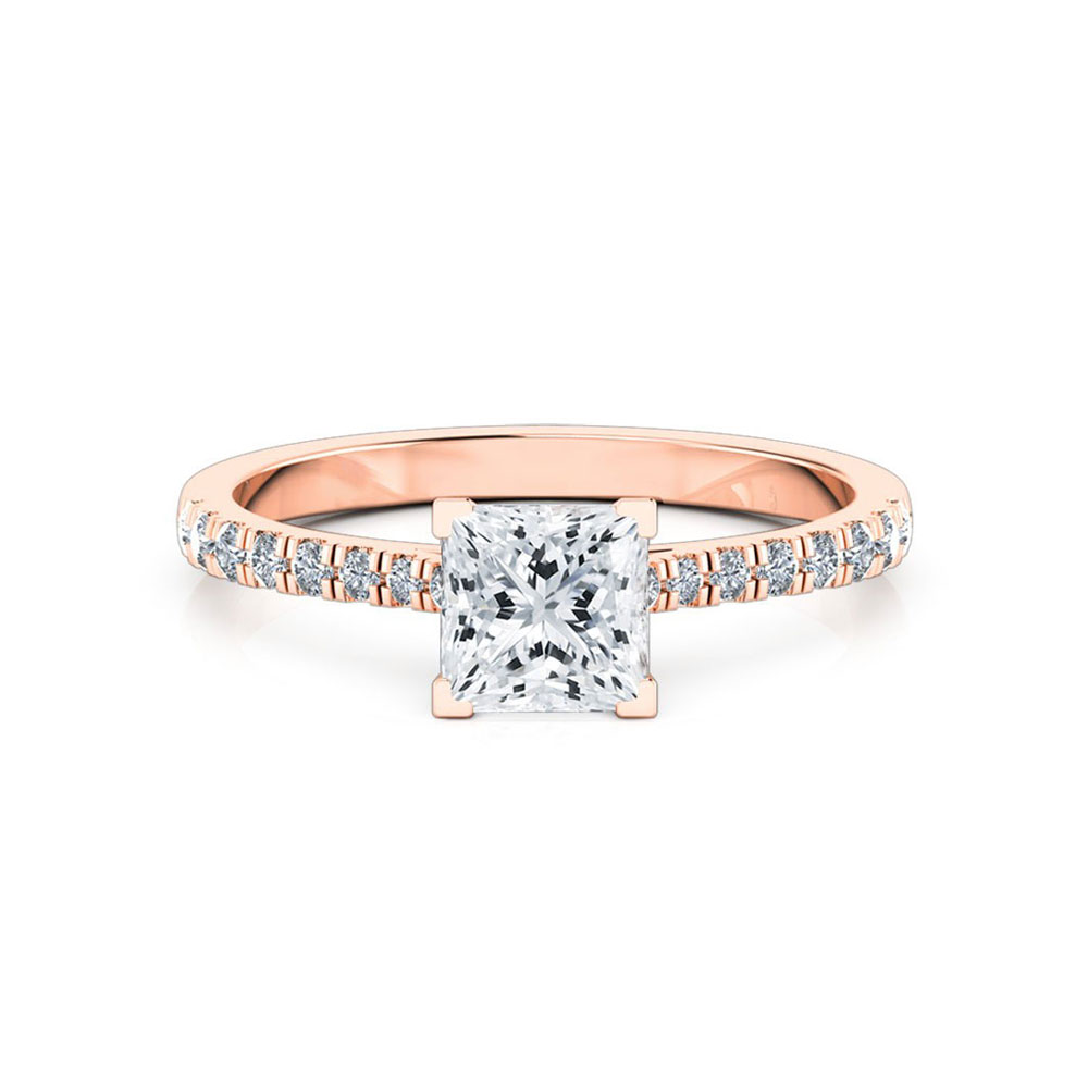 Gold band princess 2025 cut diamond