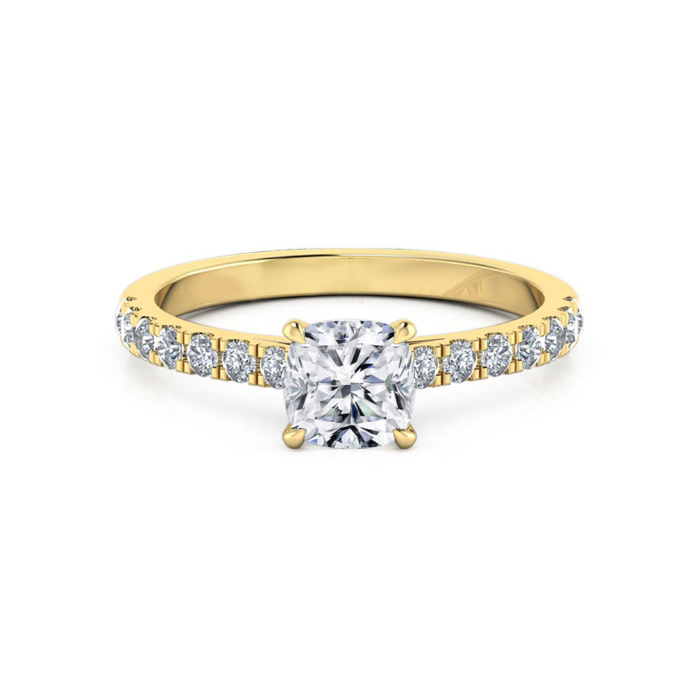 cushion cut wedding rings