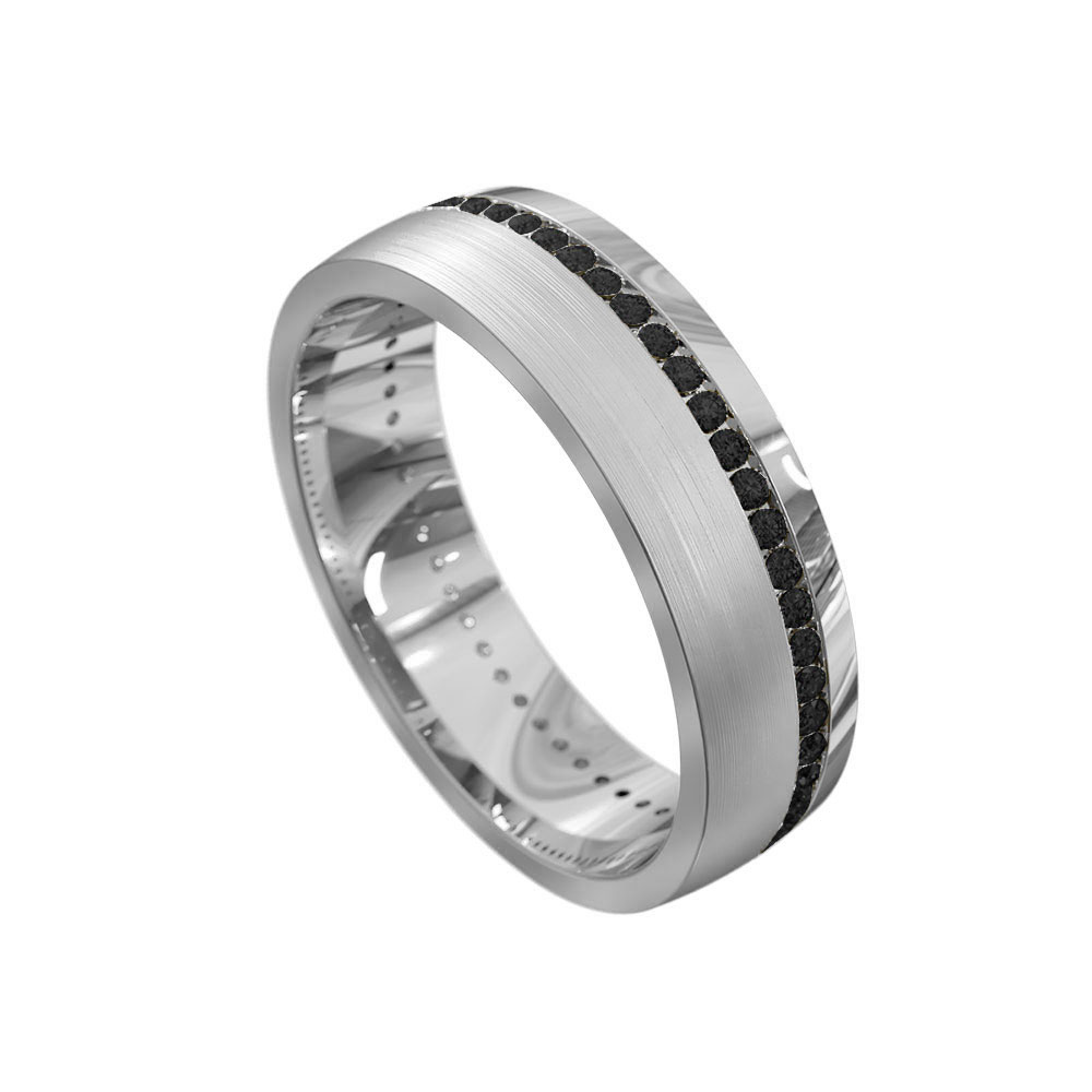 mens black diamond ring