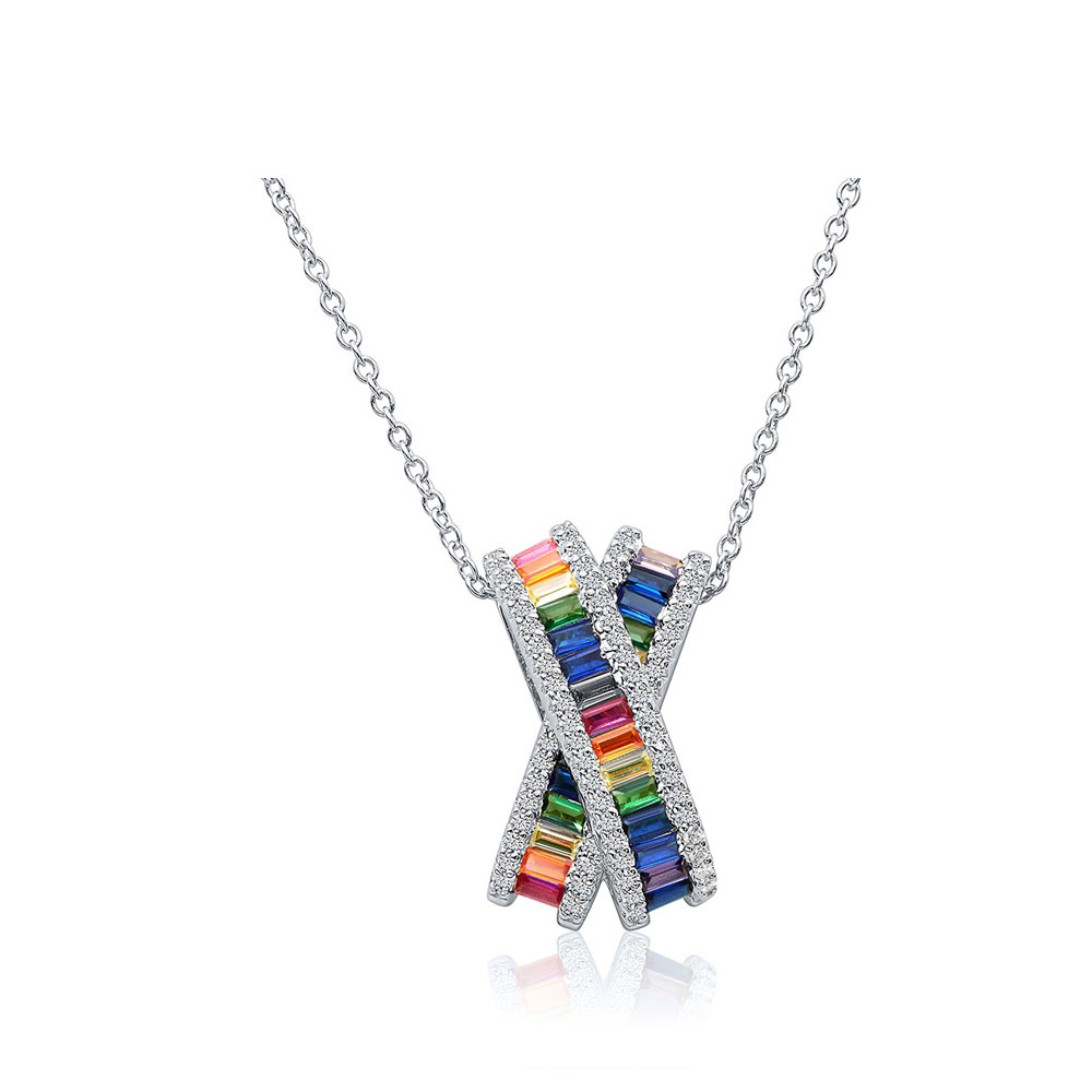 Rainbow deals cross necklace