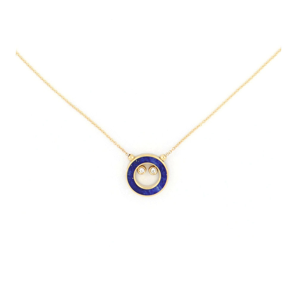 Gold hot sale lapis pendant