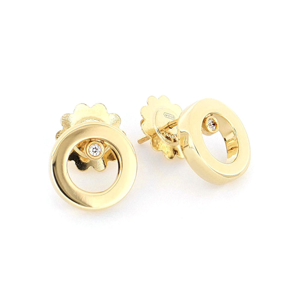 Gold circle 2025 diamond earrings