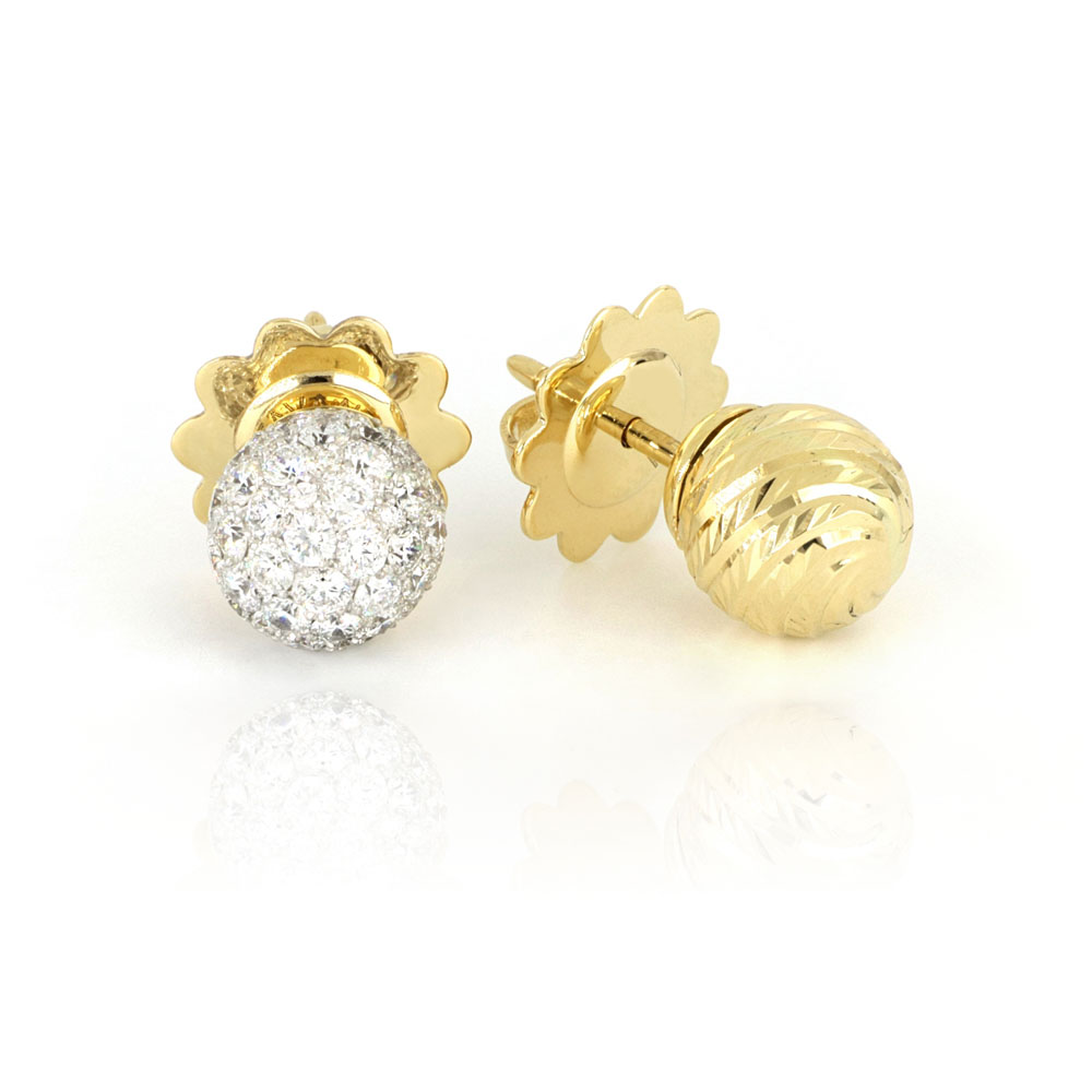 Yellow Gold And Diamond Studs Temple Grace Singapore