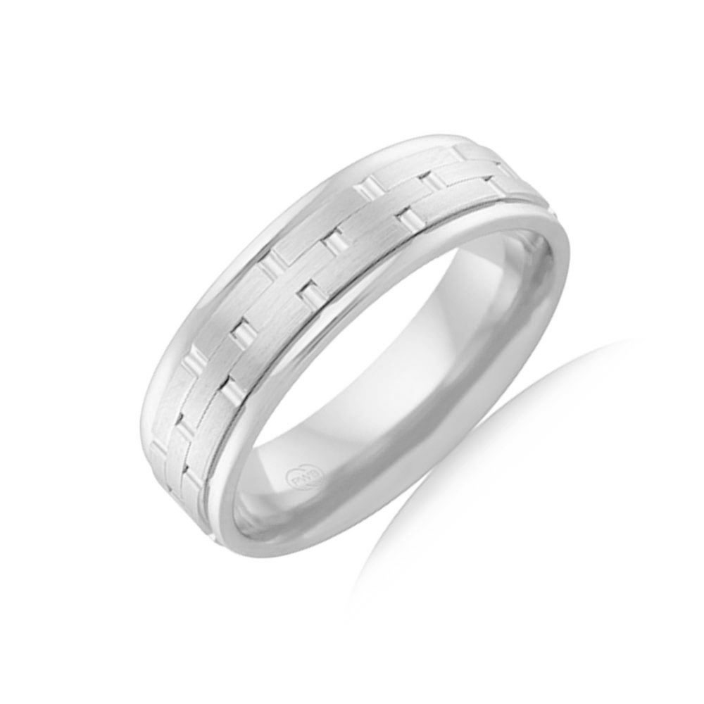 White gold 6mm hot sale mens wedding band