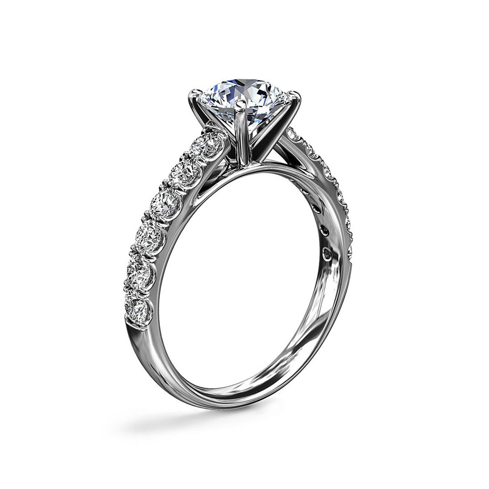 Cathedral diamond deals engagement ring